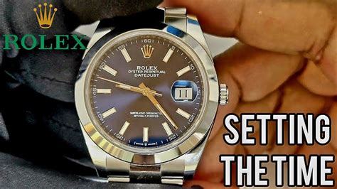 how to set time on rolex oyster perpetual|rolex oyster perpetual date adjust.